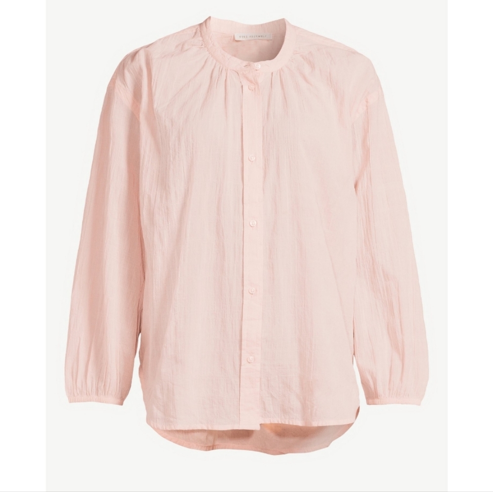 NWT Free Assembly Shirred Button Front Shirt
